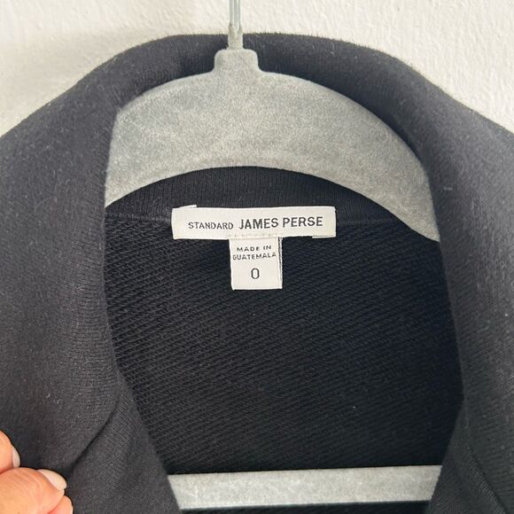 Standard James Perse Black Jacket Size 0 Classic Quiet Luxury Neutral Minimalist - Picture 6 of 10